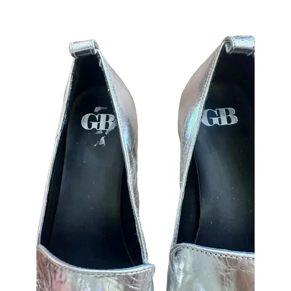 Gianni Binni Silver Gray Flats Flip-side Leather Ankle Shoe Size 8M - Picture 3 of 8